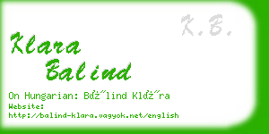 klara balind business card